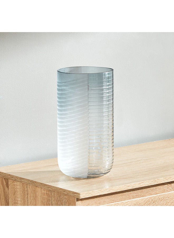Home Box Ombre Ribbed Big Glass Vase 28.9 x 14.9 x 14.9 cm  - Image 1