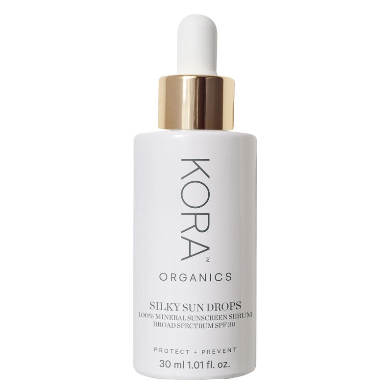 KORA Organics Silky Sun Drops, Mineral Sunscreen Serum SPF 30 with Reef-Safe Non-Nano Zinc Oxide, UVA/UVB Protection, Certified Organic, Cruelty Free, 1.01 oz - Image 1