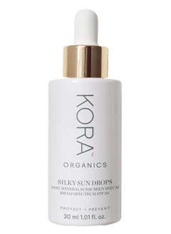 Kora Organics KORA Organics Silky Sun Drops, SPF 30 Mineral Sunscreen Serum, Skin Barrier Repair, Certified Organic, Cruelty Free, 1.01 oz  - Image 1