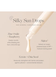 Kora Organics KORA Organics Silky Sun Drops, SPF 30 Mineral Sunscreen Serum, Skin Barrier Repair, Certified Organic, Cruelty Free, 1.01 oz  - Image 2