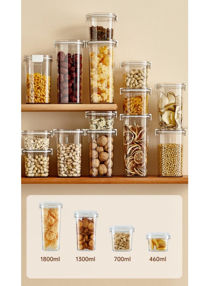 HOMESTAR Electric Vacuum Sealing Container Set Food Fresh Keeping Storage Box Kitchen Refrigerator Organization Kit 4-Piece Multi-Size Set Includes 460ml/700ml/1300ml/1800ml Vacuum Canisters And Electric Air Pump One-Button Vacuum Moisture Proof Anti-Oxidation Freshness Single Exhaust Valve Lock Freshness Silicone Seal Leak Proof Withstand Cold -20℃ Stackable - Image 5