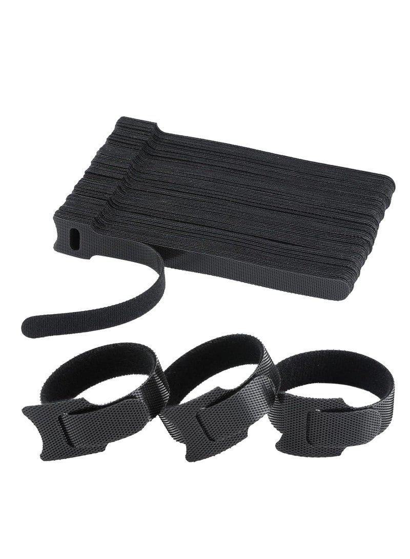 120 قطعة 6 بوصة قابلة لإعادة الاستخدام، منظم أسلاك ورباطات أسلاك قابلة لإعادة الاستخدام، منظم أسلاك، أسود. - Image 1