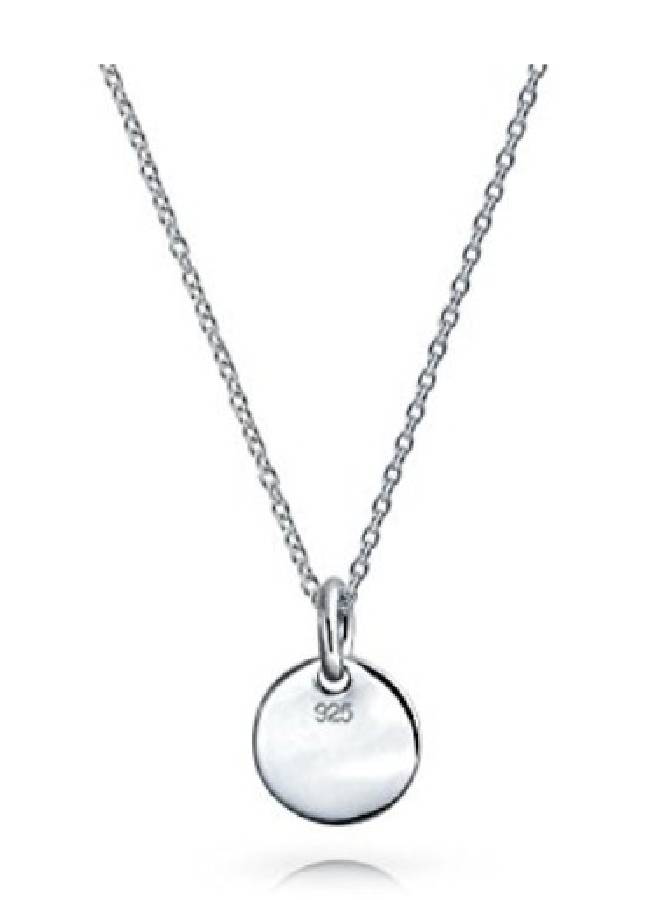 NIBEMINENT 925 Sterling Silver Letter W Initial Disc Pendant Necklace  - Image 2