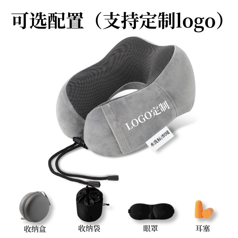 Run Rui Memory Foam Travel U-Shaped Neck Pillow for Airplane Office Nap, Portable Cervical Support Cushion for Adults Kids - Image 5
