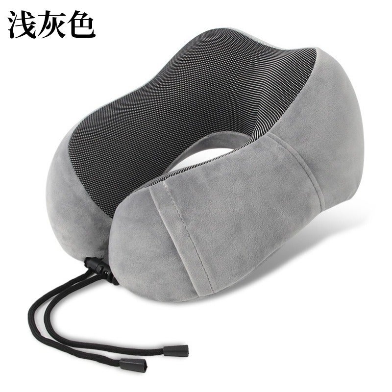 Run Rui Memory Foam Travel U-Shaped Neck Pillow for Airplane Office Nap, Portable Cervical Support Cushion for Adults Kids - Image 1