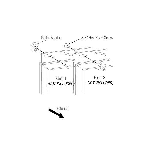 Basco Shower Door عجلات باب الدش باسو 3/4 بوصة بدائل لأبواب الدش المنزلقة، أبيض، ECPPROLLER - Image 5