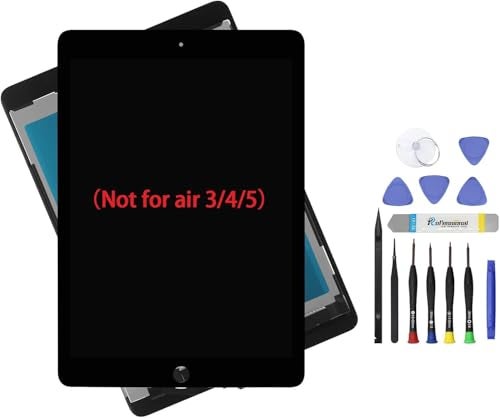 ARUISIFX 9.7" LCD Screen Replacement for iPad air 2 2nd Generation A1566 A1567 Display LCD Assembly and Glass Touch Digitizer Premium Repair Kit (Black) - Image 1