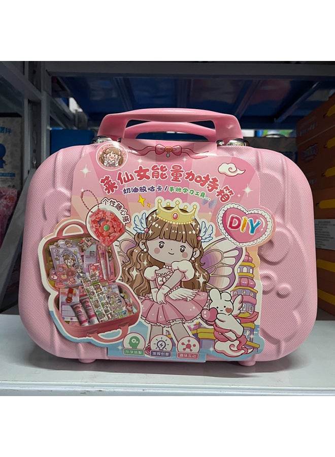 Leico Premium Upgrade Goo Card Suitcase Gift Box Hand Account Sticker Fire Paint DIY Cream Glue Decoration Treasure Box-Color:Lk-22888 Cream Glue Guka + Handbook Study Tools Luxury Large Set  - Image 1
