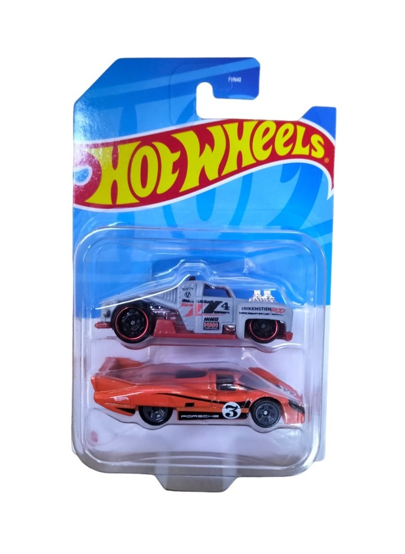 Hot Wheels سيارات هوت ويلز الأساسية - 2 سيارة مصنوعة من المعدن في عبوة واحدة، متنوعة/قد تختلف الأنماط - Image 2
