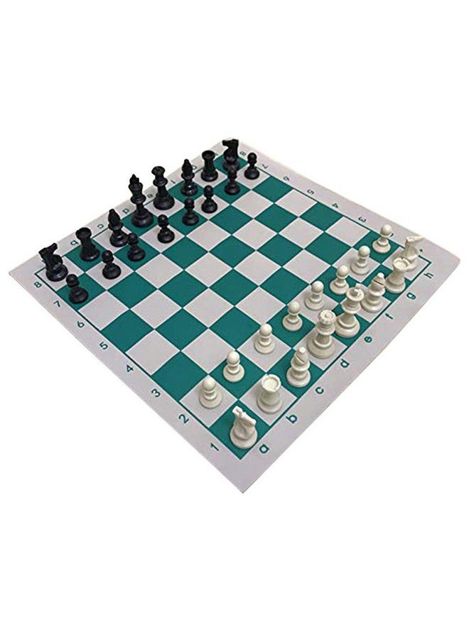 KASCLINO - Tournament Chess Mat, Pu Leather Tournament Roll Up Chess Board, Chess Rollable Chessboard, Lightweight & Non Slip, Chess Mat For Kids And Adults(Size:34.5Cm) - Image 1
