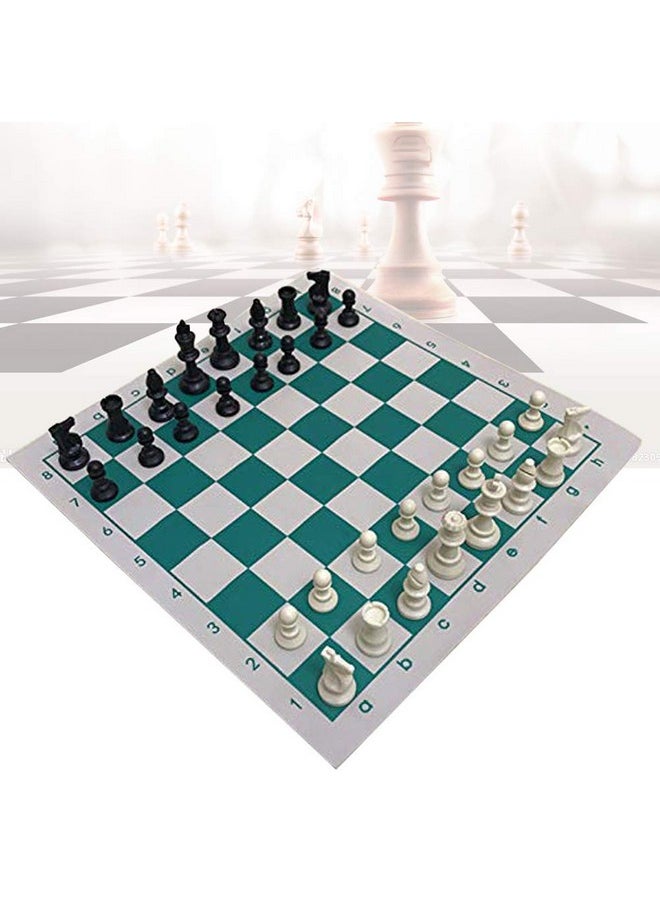 KASCLINO - Tournament Chess Mat, Pu Leather Tournament Roll Up Chess Board, Chess Rollable Chessboard, Lightweight & Non Slip, Chess Mat For Kids And Adults(Size:34.5Cm) - Image 1