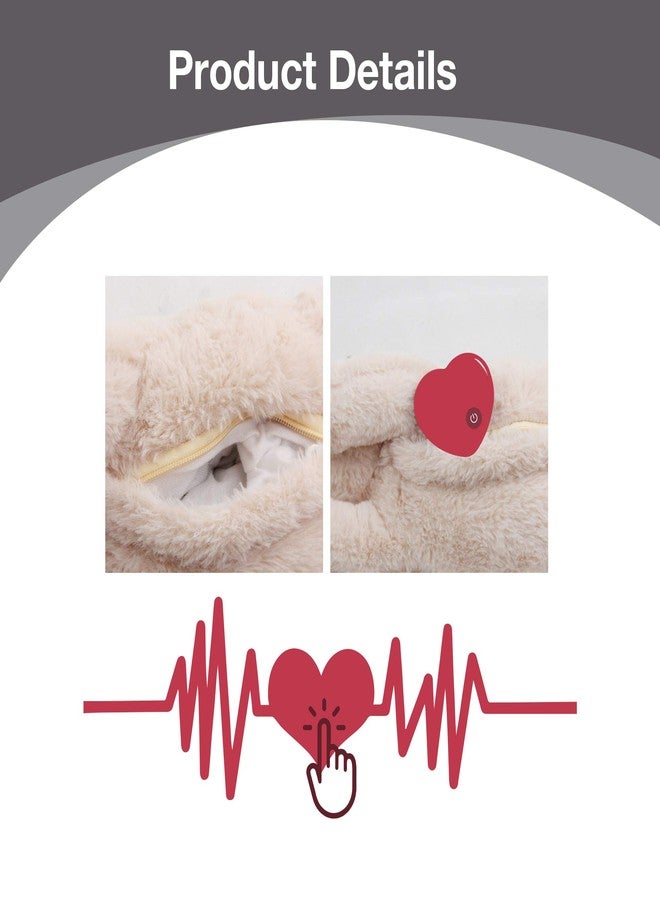 Pet Prime Dog Soft Plush Toy Pet Heart Beat Plush Bear Toy with Warmer Bag Puppy Anxiety Relief Toy for Puppy Dogs (Heart of Plush Bear) - Image 2