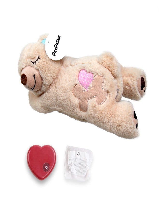 Pet Prime Dog Soft Plush Toy Pet Heart Beat Plush Bear Toy with Warmer Bag Puppy Anxiety Relief Toy for Puppy Dogs (Heart of Plush Bear) - Image 3