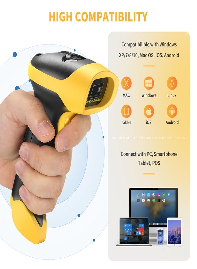 NetumScan Bluetooth Bar Code Scanner, 3 in 1 Automatic Wireless 1D Barcode Scanner Handheld USB CCD Barcode Reader for Store, Warehouse POS, Computer, Tablet, iPhone, iPad, Android - Image 5