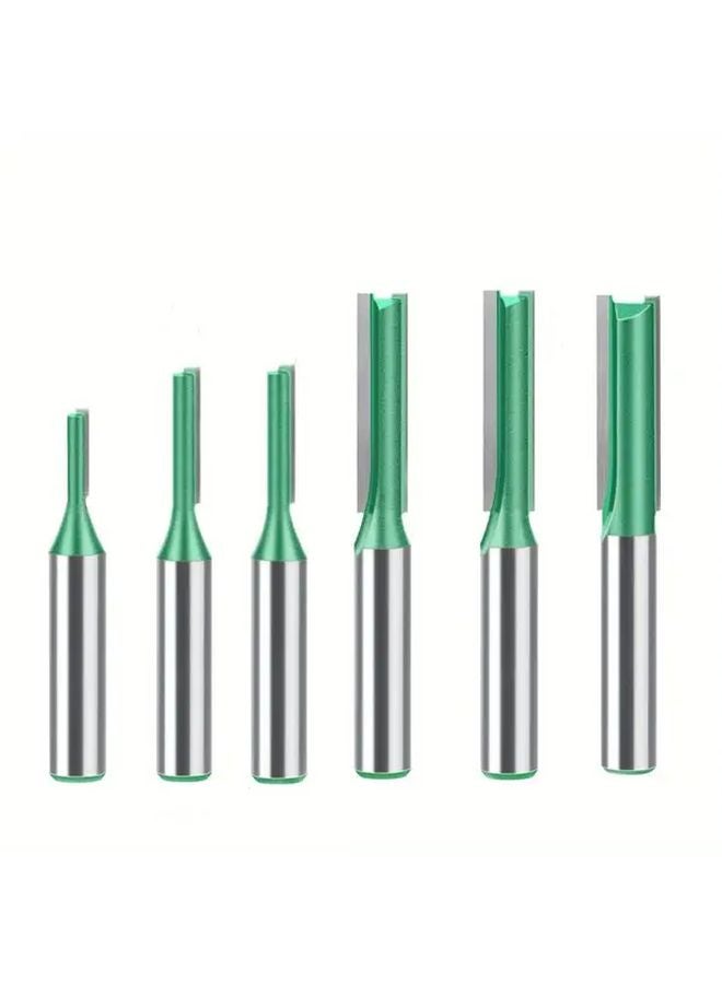 6Pcs 8mm Shank Woodworking Router Bit Set With Multi Size Groove Chamfering Edge Trimming Bits - Image 2