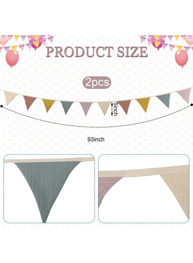 اودين أعلام لافتة عيد الميلاد من Oudain بطول 17 قدمًا، قطعتان من أعلام مثلثة الشكل لتزيين غرفة الأطفال وأعياد الميلاد وحفلات الزفاف وحفلات الاستحمام، كل منها بطول 8.5 قدم (لون قوس قزح) - Image 2