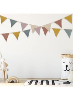 Oudain Oudain 17 ft Pennant Banner Flags, 2 Pcs Nursery Garland Triangle Bunting Flag Baby Banner for Nursery Decor Baby Birthday Boho Wedding Shower Party Event, Each 8.5 ft(Rainbow Color)  - Image 5