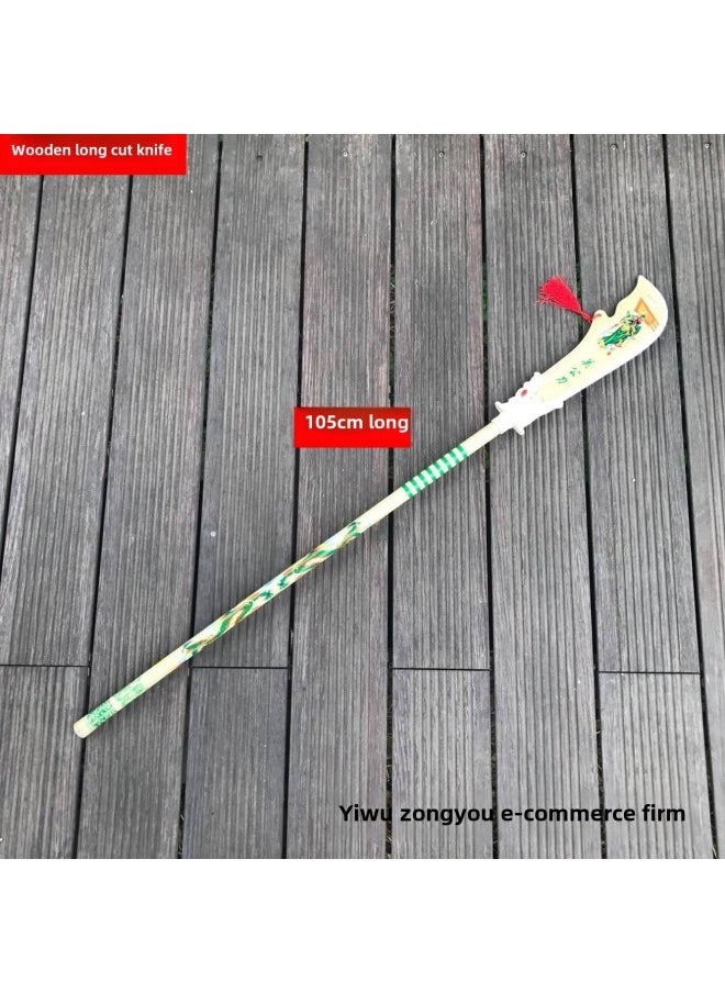 Direct Bamboo Sword Wooden Sword Wooden Sword Model Dragon Sword Warrior Props Model Stall Scenic Spot Wholesale-Color:Wei Ji Guan Dao  - Image 1