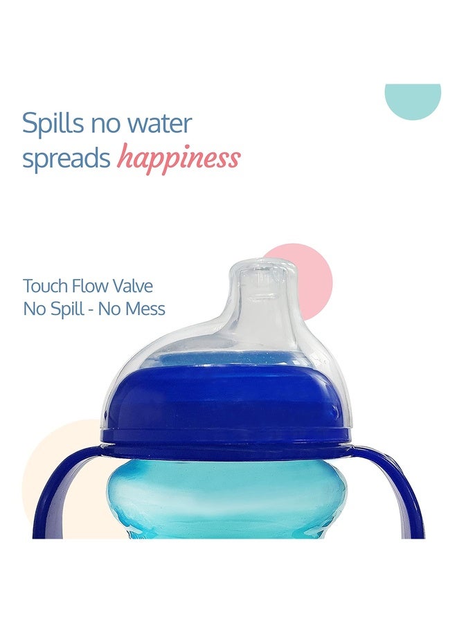 Luvlap Moby Little Spout Sipper for Infant/Toddler, 240ml, Anti-Spill Sippy Cup with Soft Silicone Spout BPA Free, 6m+ (Blue) - Image 3