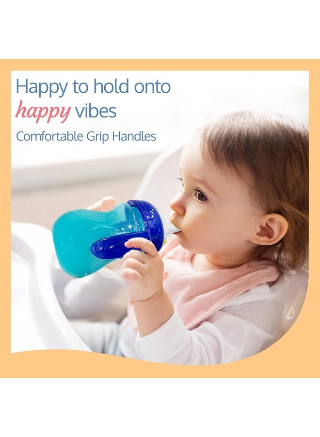 Luvlap Moby Little Spout Sipper for Infant/Toddler, 240ml, Anti-Spill Sippy Cup with Soft Silicone Spout BPA Free, 6m+ (Blue) - Image 4