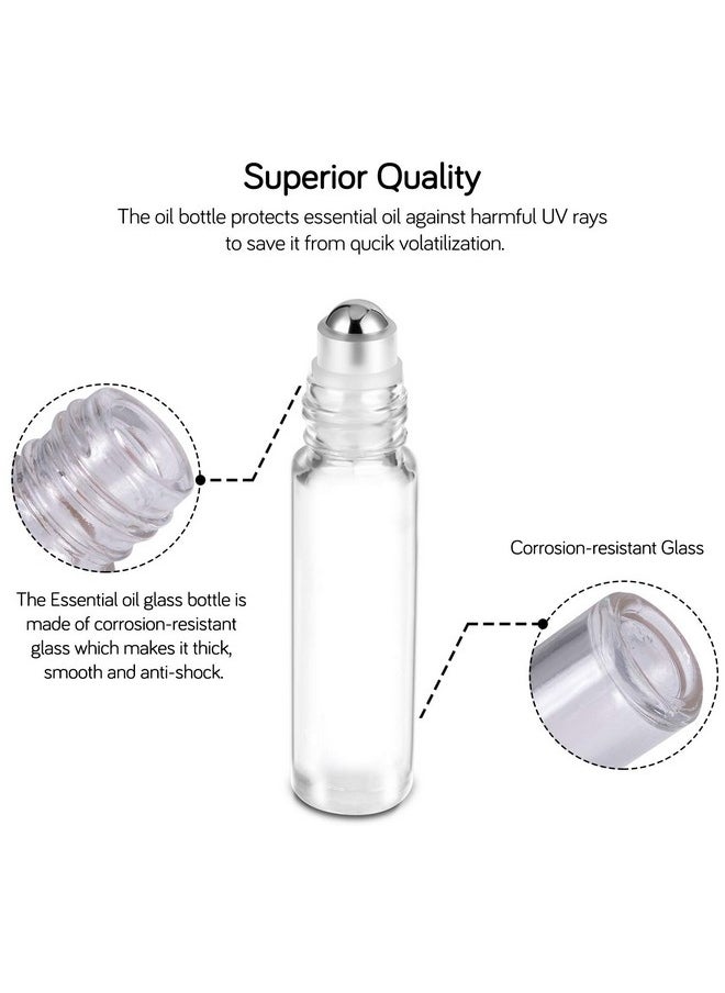 PrettyCare Essential Oil Roller Bottles 10Ml (24 Pack Clear Glass Bottle With Gold Cap, 4 Extra Roller Balls，48 Labels, 2 Openers, 2 Funnels Roller Balls For Essential Oils, Roll On Bottles  - Image 5