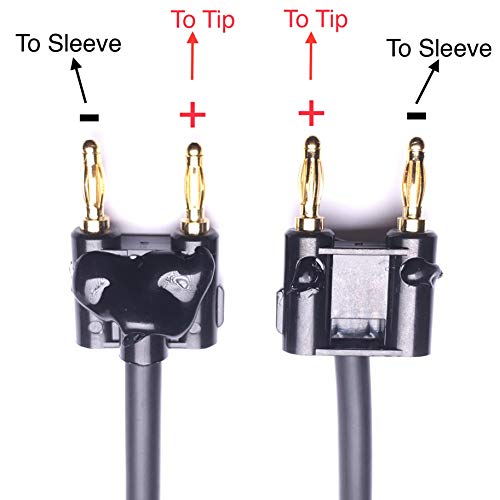 CNCESS CESS-081 Dual Banana Plugs to 1/4 TS Jack Speaker Cable Adapter, 2 Pack - Image 5