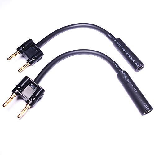 CNCESS CESS-081 Dual Banana Plugs to 1/4 TS Jack Speaker Cable Adapter, 2 Pack - Image 1