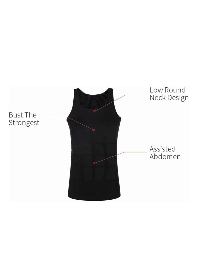 Spall Men’s Slimming Body Shaper Compression Vest – Tummy Control Corset Shirt for Abdomen, Belly Fat Reduction & Waist Slimming  - Image 3
