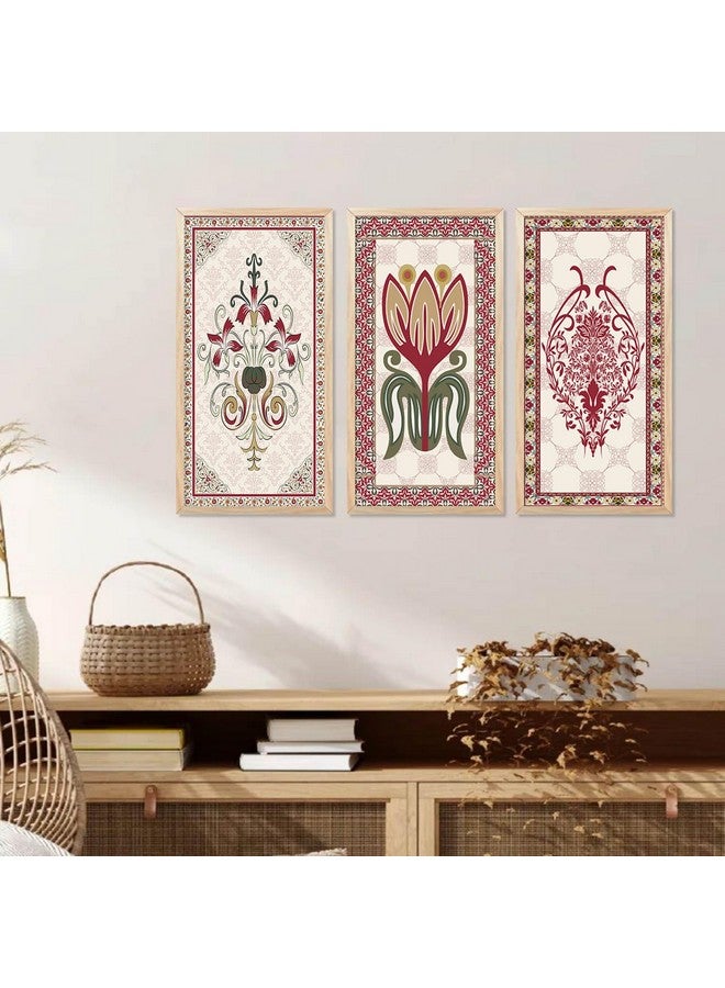 walllane Traditional Indian Art Pichwai Wall Décor Paintings | Painting for wall Decoration | Madhubani Art Painting with Frame for Living Room set of 3 (10x19 inch, H) - Image 5