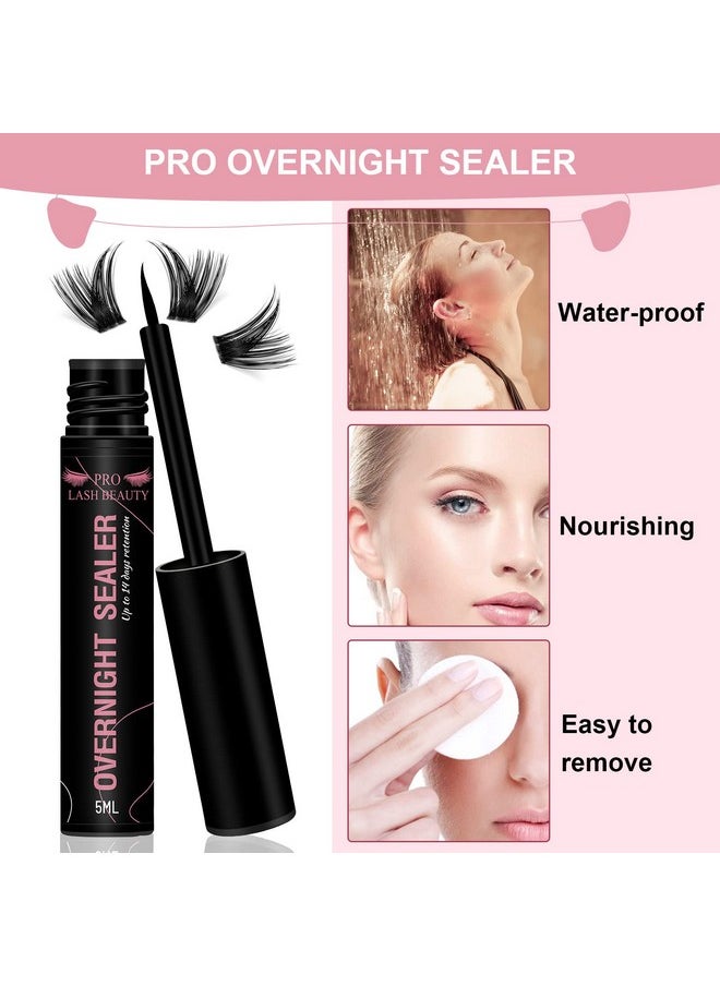 PRO LASHBEAUTY Lash Clusters Overnighter Lash Sealer For Cluster Lashes Diy Lash Extension Overnight Sealer Extend Lash Wear Up To 14 Days Lash Sealer Long Lasting Easy To Remove 5Ml Black  - Image 4