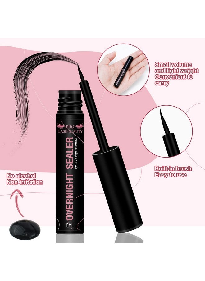 PRO LASHBEAUTY Lash Clusters Overnighter Lash Sealer For Cluster Lashes Diy Lash Extension Overnight Sealer Extend Lash Wear Up To 14 Days Lash Sealer Long Lasting Easy To Remove 5Ml Black  - Image 3