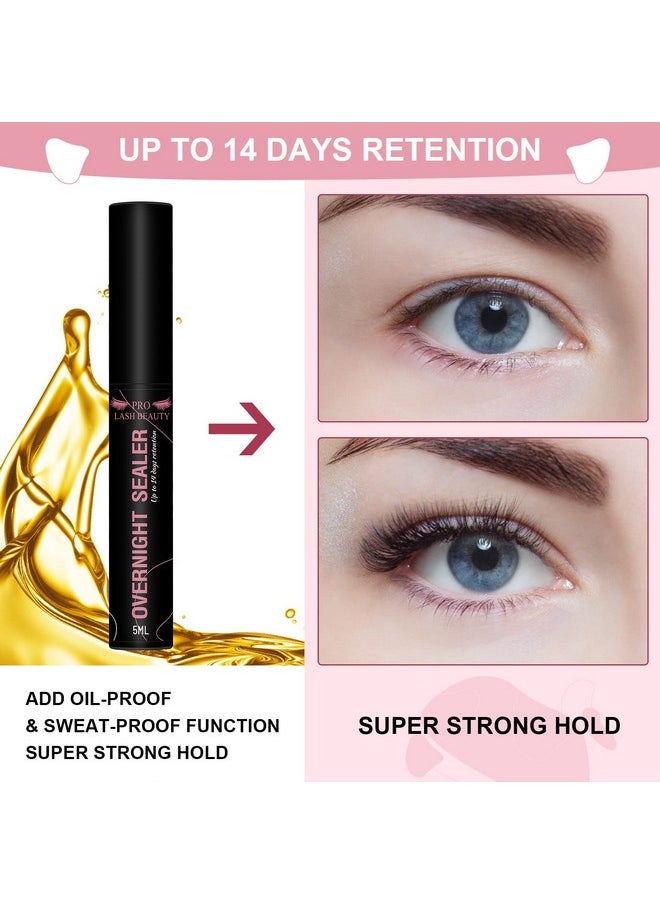 PRO LASHBEAUTY Lash Clusters Overnighter Lash Sealer For Cluster Lashes Diy Lash Extension Overnight Sealer Extend Lash Wear Up To 14 Days Lash Sealer Long Lasting Easy To Remove 5Ml Black  - Image 5