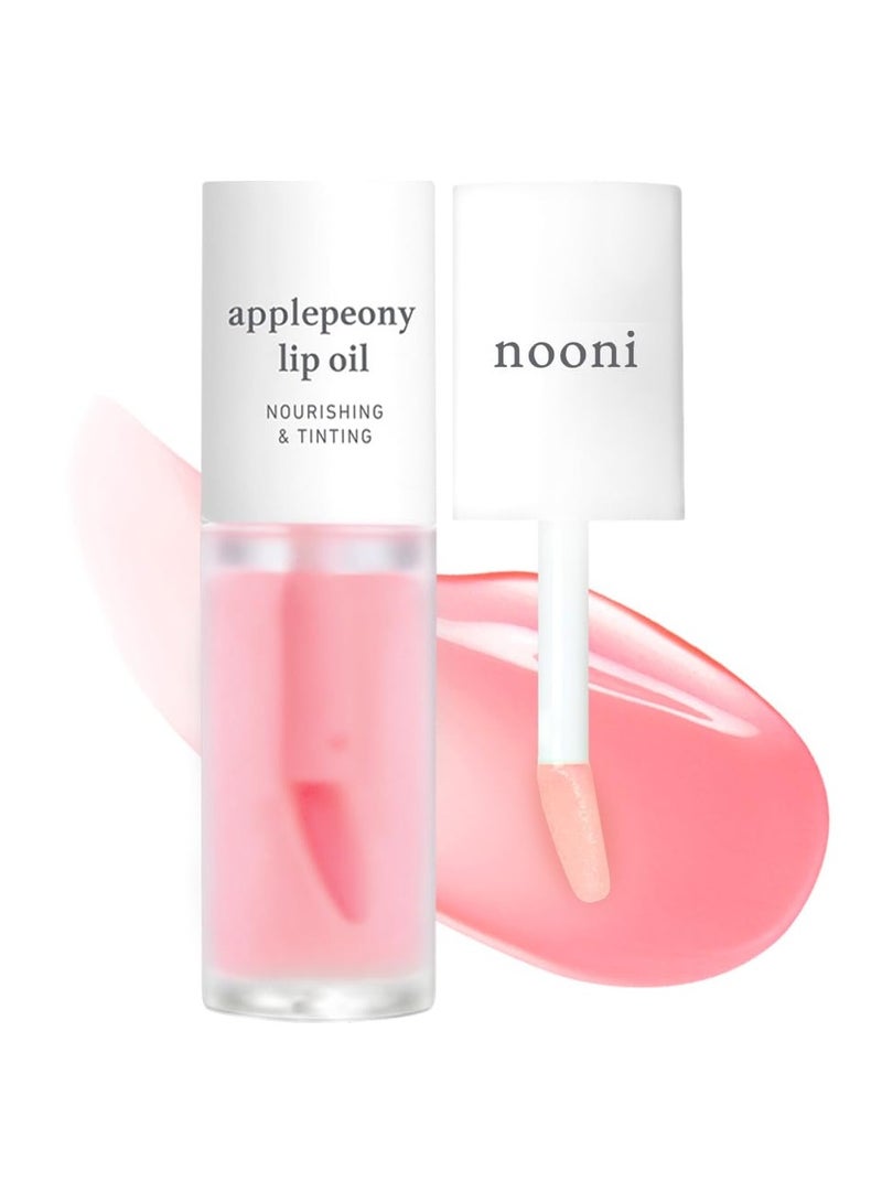 NOONI Korean Lip Oil - Applepeony | Long-Lasting, Moisturizing, Plumping, Revitalizing for Dry Lips, Waterproof, No Peel Off, Hydrating, Nourishing Crystal Clear, 0.12 FL Oz - Image 1