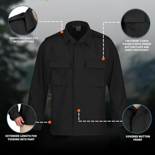 Propper BDU 2-Pocket Coat, 65/35 Poly/Cotton Battle Rip, Choose Size Size X-Large - Image 4