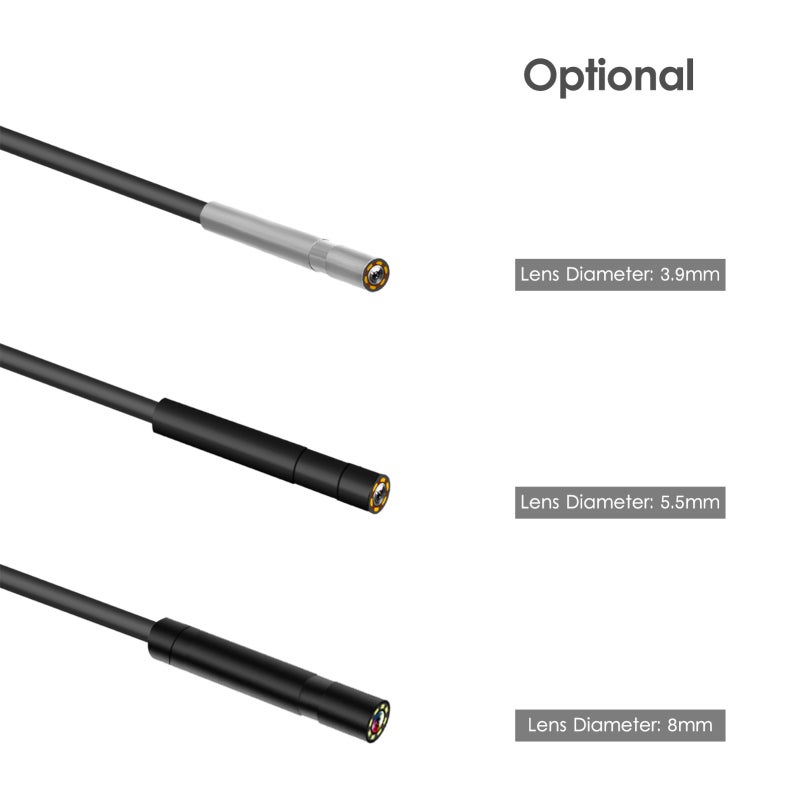 Endoscope 5M Cable Length 5.5mm Lens Diameter 2.8" Full Color Screen Endoscope - 1080P High Resolution IP68 Waterproof Endoscope for Dark & Damp Inspection Environments - Image 2
