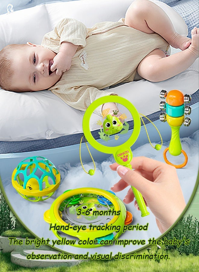 Vinnatsu 8PCS Baby Teethers Teether Rattle for Baby Toddler Toys Silicon Teether for Baby Toys 0-12 Months Baby Rattle Toy Shake Rattle Chewing and gritting toys Sensory Teether Early Development Learning Music Toy - Image 4