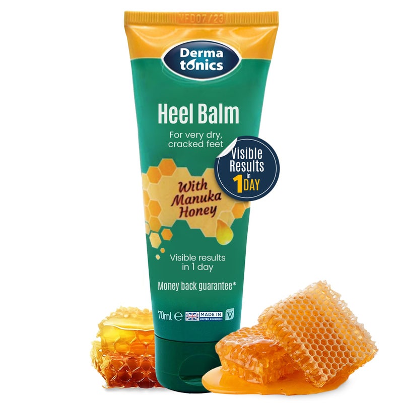 Dermatonics Foot Cream with Manuka Honey, Heel & Elbow Treatment, Exfoliating, Moisturizing Care for Cracked Heels and Dry Skin - 2.37 fl oz Tube - Image 1