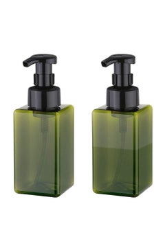 Excefore Foaming Soap Dispenser, 450ml (15oz) Refillable Pump Bottle Plastic for Liquid Soap, Shampoo, Body Wash (2 Pcs) (Green 450ML)  - Image 1