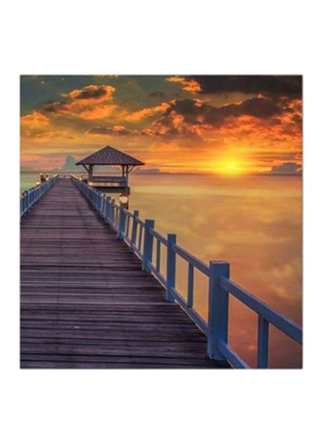 RYN The Sunset Sea MDF Wall Art Multicolour 30x30centimeter - Image 1