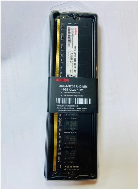 Imation 16GB DDR4 3200MHz Desktop RAM – High-Speed UDIMM Memory Module, CL22, 1.2V, Non-ECC – Ideal for PC Performance Upgrade & Multitasking (PC4-25600, 288-Pin, Long DIMM)