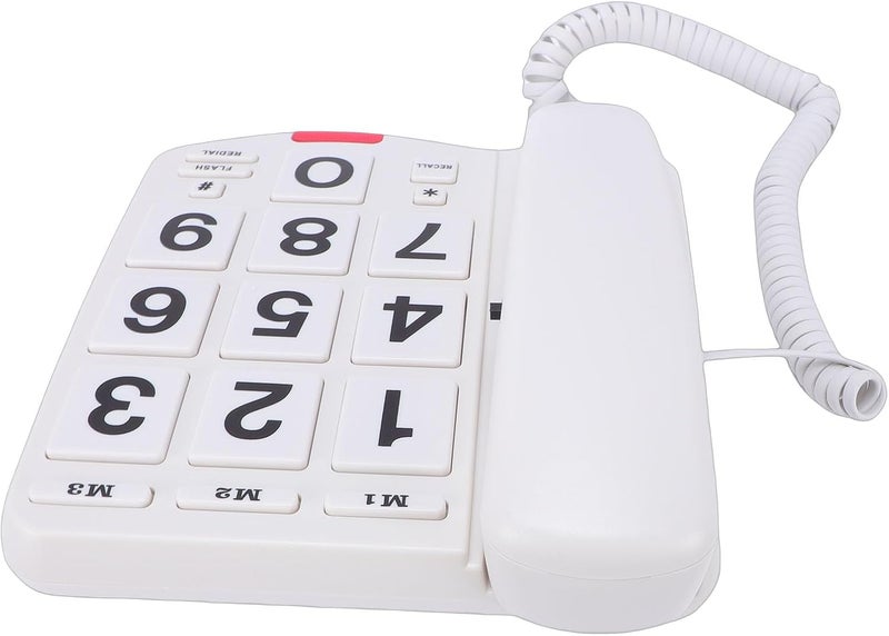 Multi option design CCYLEZ One Touch Speed Dial Landline Phone with Loud Ringer | Corded Large Key Flashing Indicator for Seniors (White) Wide usage compatibility - Image 2