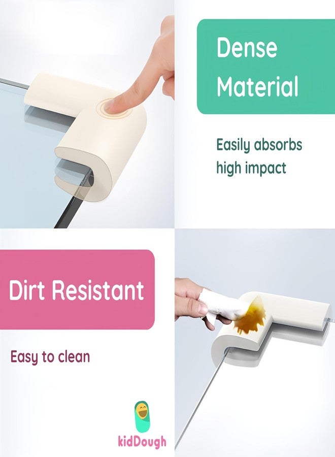KidDough U-Shape Corner Guards for Kids Safety, Table Corners Edge Protector, Baby Proofing Edge & Corner Guards, for Thin Table Tops, White (8pcs/Pack) - Image 3