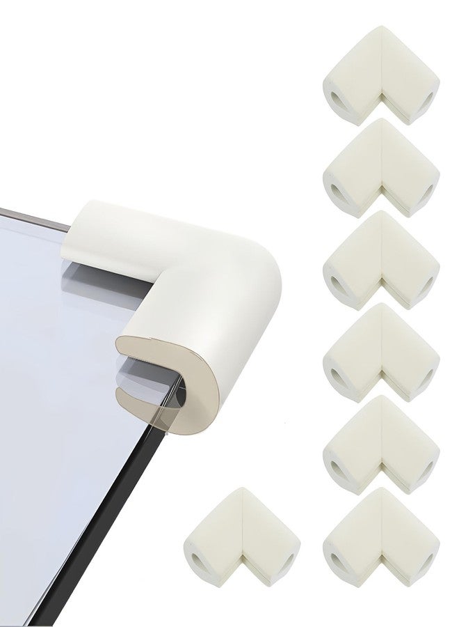 KidDough U-Shape Corner Guards for Kids Safety, Table Corners Edge Protector, Baby Proofing Edge & Corner Guards, for Thin Table Tops, White (8pcs/Pack) - Image 1