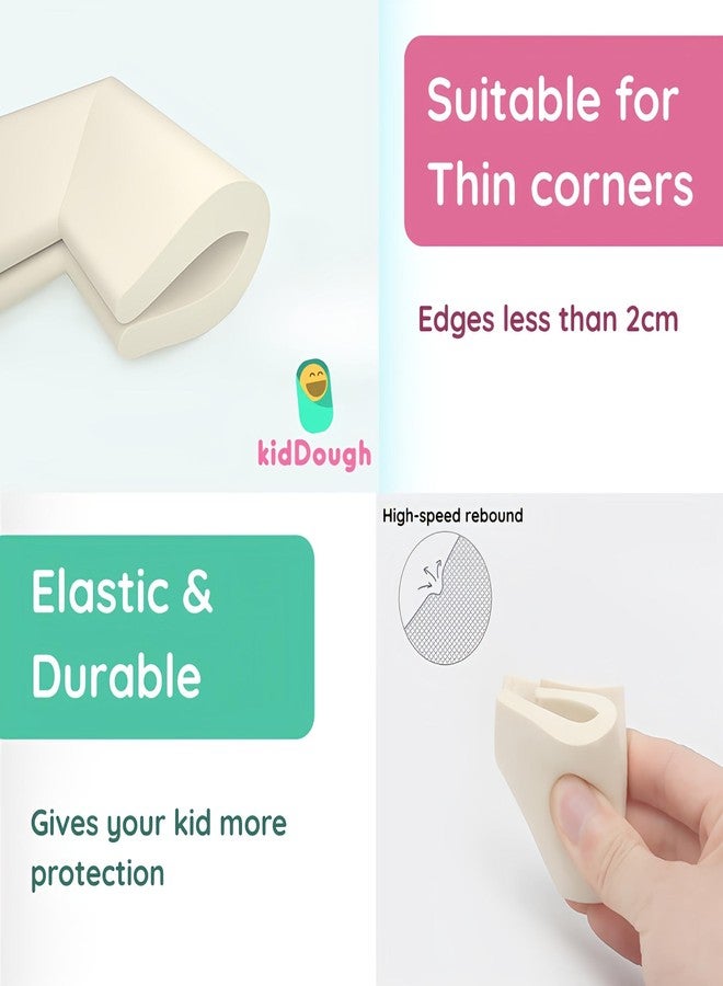 KidDough U-Shape Corner Guards for Kids Safety, Table Corners Edge Protector, Baby Proofing Edge & Corner Guards, for Thin Table Tops, White (8pcs/Pack) - Image 4