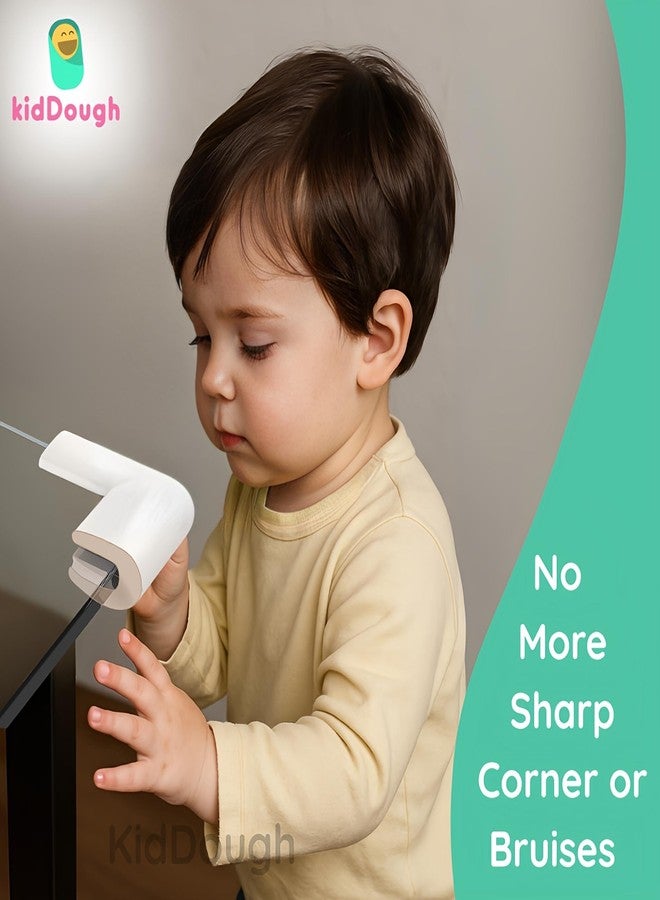 KidDough U-Shape Corner Guards for Kids Safety, Table Corners Edge Protector, Baby Proofing Edge & Corner Guards, for Thin Table Tops, White (8pcs/Pack) - Image 2