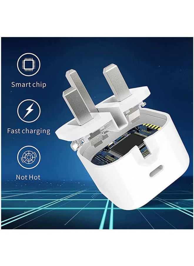 Generic - 20W USB Type C iPhone Charger with Lightning Cable for iPhone 12 / iPhone 12 Pro Max / 12 Mini - White - Image 1