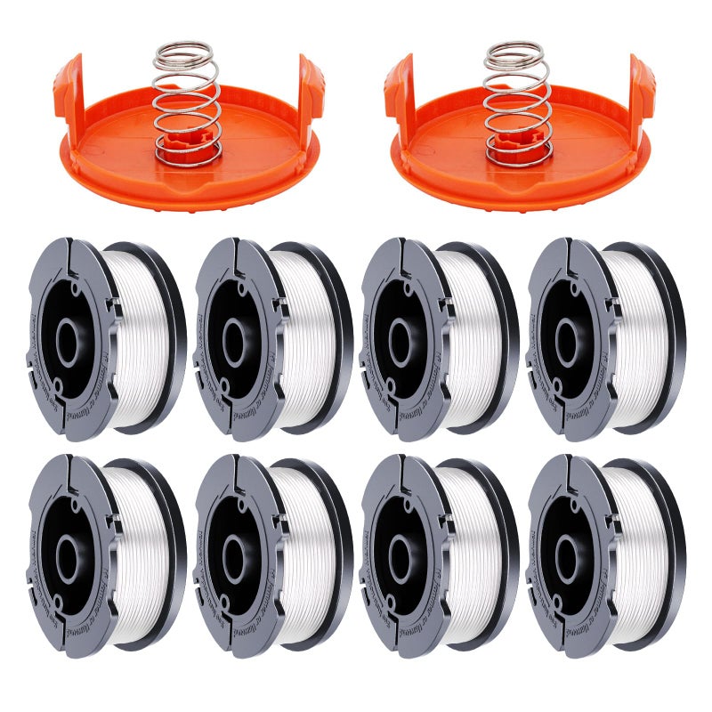 Hechuang 10 Pack Weed Eater Spool Spool Replacement for BlackDecker AF100 String Trimmers30ft 0065 Line String Trimmer Replacement Spool 8 Replacement Spool 2 Trimmer Cap 2 Pack Spring - Image 2