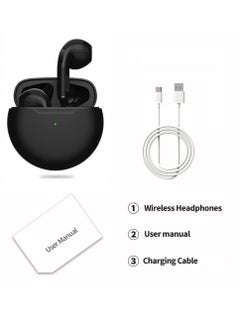 DIGI CORE Pro 6 TWS True Wireless Headphones Bluetooth Earphone Earbuds Bass Headset Wireless Earbuds In-Ear Earbuds Lightweight Bluetooth 5.0 Headphones With Mic Multimode Headphone (Black)  - Image 3