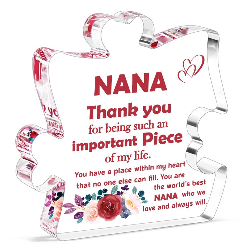 BdayPtion Nana Grandma Gifts  Nana Grandmother Gifts from Grandkids  Mother's Day Christmas Birthday Present for Nana Grandma Gift Idea  Thank You Nana Acrylic Decoration Sign/Plaque  - Image 1