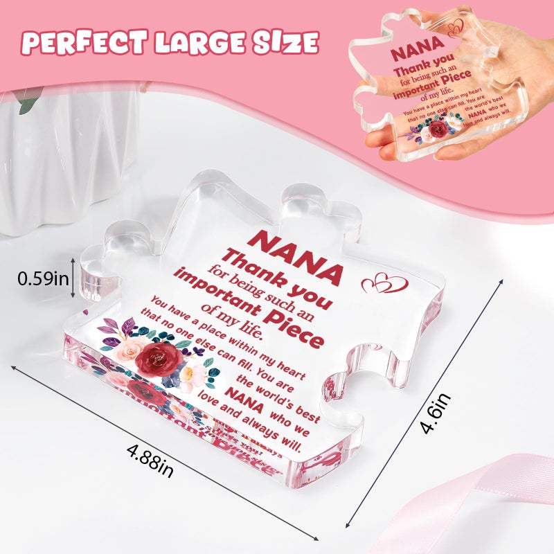 BdayPtion Nana Grandma Gifts  Nana Grandmother Gifts from Grandkids  Mother's Day Christmas Birthday Present for Nana Grandma Gift Idea  Thank You Nana Acrylic Decoration Sign/Plaque  - Image 2